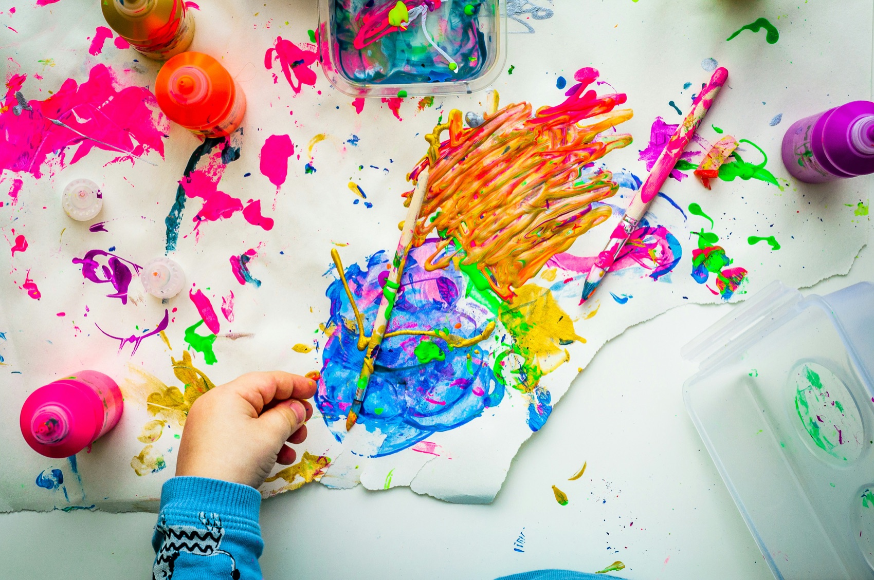 A child enjoying creative art play